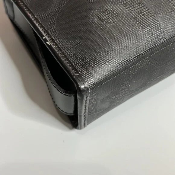 CHRISTIAN DIOR VINTAGE BLACK MONOGRAM CANVAS CLUTCH - Picture 4 of 16